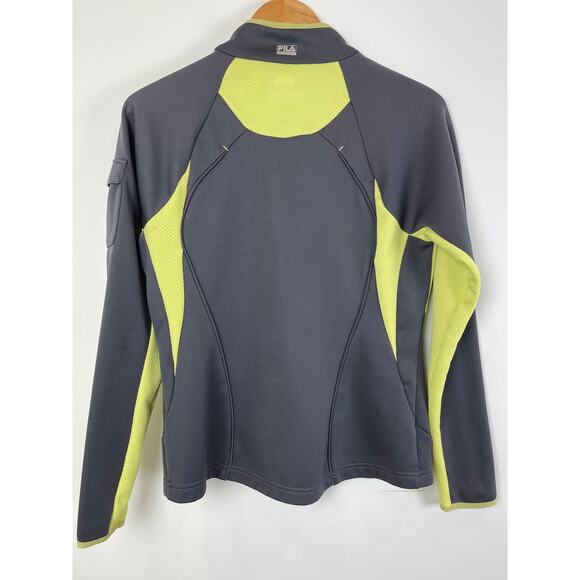 Fila Full Zip Athletic Track Jacket Gray Green Medium - Picture 6 of 10